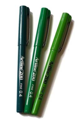 Artline 200 Fine Yazım Ve Çizim Kalemi Yeşil Tonlar 3'lü Set - 4