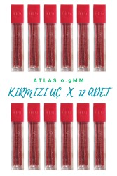 Atlas 0.9 Kırmızı Kalem Ucu 12'li Set - 2