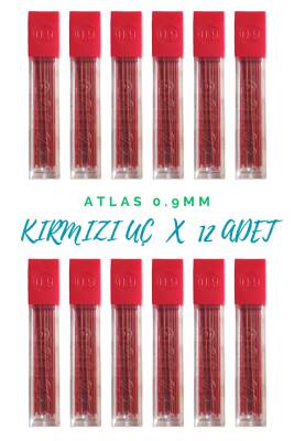 Atlas 0.9 Kırmızı Kalem Ucu 12'li Set - 1
