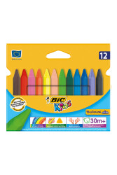 Bic Jumbo 12 Renk Üçgen Mum Boya - 1