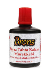 Brons Kırmızı Beyaz Tahta Kalemi Mürekkebi 100 ml Br-355 - Brons