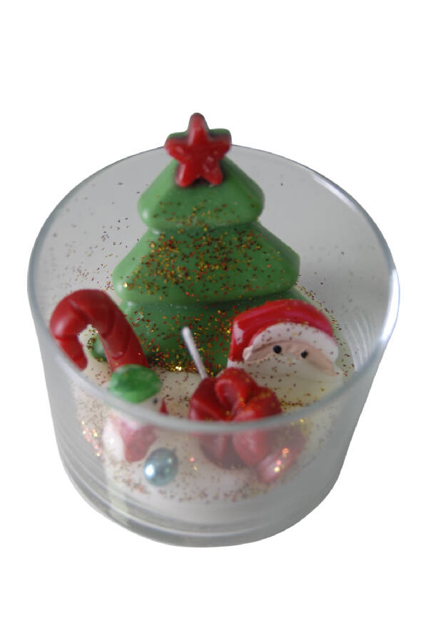 Can Yılbaşı Dekoratif Noel Cam Mum 6 Cm