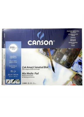Canson Çok Amaçlı Resim Defter 15 Yaprak 200 gr 35 x 50 cm - 1