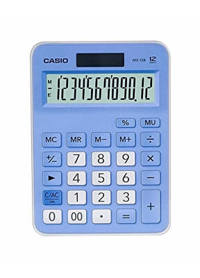 Casio 12 Hane Mavi Hesap Makinesi Ms-20Uc-Bu 12 - 1