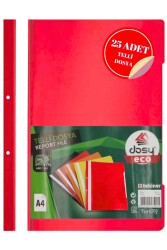 Dosy Telli Dosya Kırmızı 25'li Paket - 5