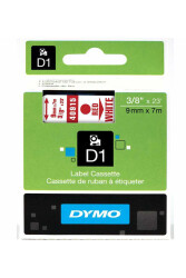 Dymo Kırmızı/Beyaz Şerit 9 mm x 7 M 40915 - Dymo