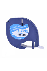 Dymo Letra Tag Plastik Beyaz Etiket 12 mm x 4 M 59422 - 1