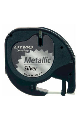 Dymo Metalik Gümüş Metalik Etiket 12 mm x 4 M 59429 - 1