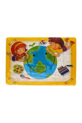 Kırtasiye Ofisi Hikayeli Yapboz Puzzle 25 x 35 cm Dünya - Kırtasiye Ofisi