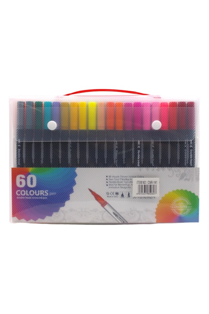 Kırtasiye Ofisi Fineliner Kalem Çantalı 60 Lı Set Cnr-141