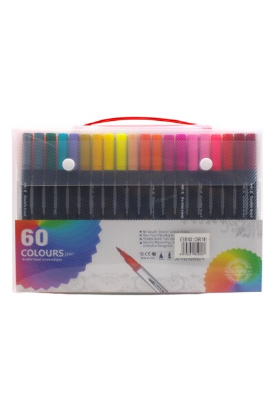Kırtasiye Ofisi Fineliner Kalem Çantalı 60 Lı Set Cnr-141 - 1