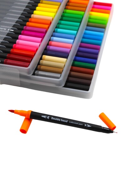 Kırtasiye Ofisi Fineliner Kalem Çantalı 60 Lı Set Cnr-141 - 4
