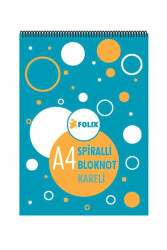 Folix A4 Spiralli Kareli Bloknot 80 Yaprak - Folix