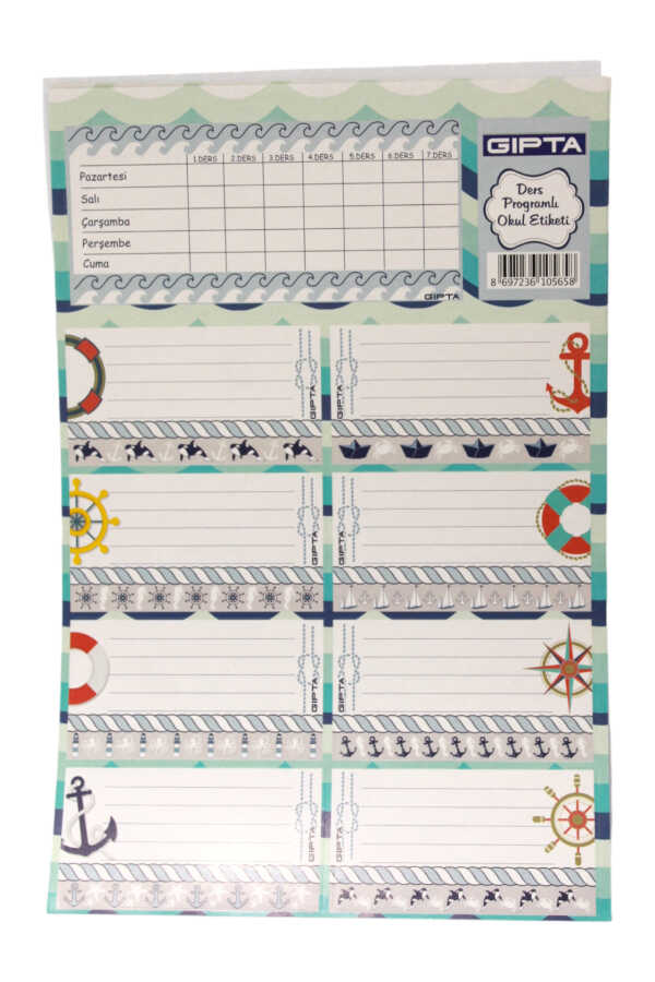 Gıpta-boys Ders Programı Okul Etiket 3 Yaprak Denizci 16 X 24 Cm Denizci