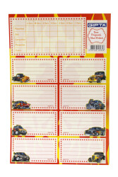 Gıpta Ders Programlı Okul Etiketi 3'lü Araba - Gıpta