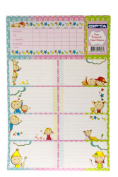 Gıpta Ders Programlı Okul Etiketi 3'lü Çocuklar - Gıpta