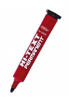 Hi-Text Kırmızı Permanent Kesik Uçlu Kalıcı Koli Kalemi 830Pb - 2