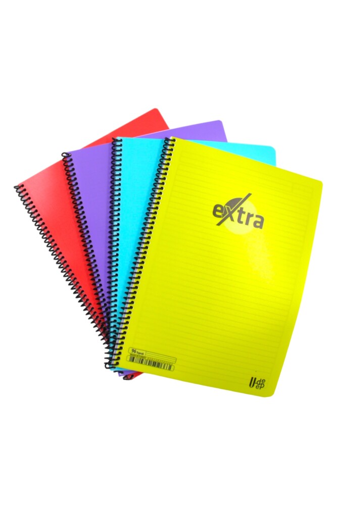 Kırtasiye Ofisi Yaratıcı Zihinler İçin 2 Çizgili 2 Kareli A4 Spiralli Defter Seti 4lü Gelişmiş Paket