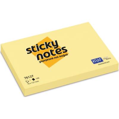 Kraf 76 x 76 mm Sarı 100 Yaprak Post-It - 1