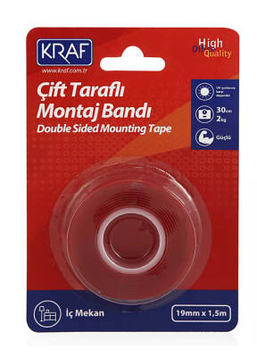 Kraf Montaj Bandı Çift Taraflı 19 mm x 1.5 M 2520G - 1