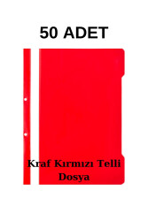 Telli Dosya Kırmızı 50'li Paket - Kırtasiye Ofisi