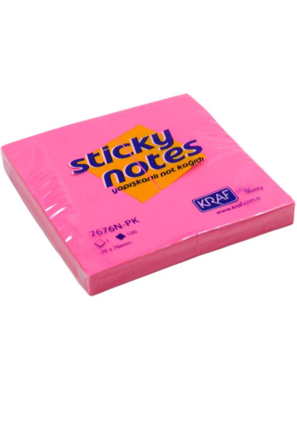 Kraf Yapışkanlı Not Kağıdı 76 X 76 Neon Pembe 