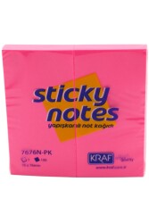 Kraf Yapışkanlı Not Kağıdı 76 x 76 Neon Pembe - 3