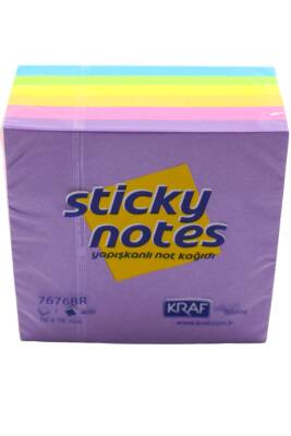 Kraf Yapışkanlı Not Kağıdı Küp 76 x 76 400 Yaprak Bright - 2