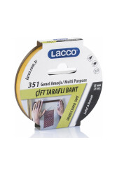 Lacco Hotmelt Çift Taraflı Bant 15 mm x 25 M - Lacco