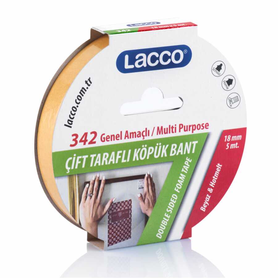 Lacco Köpük Çift Taraflı Bant 18 X 5 Mm Kod:342