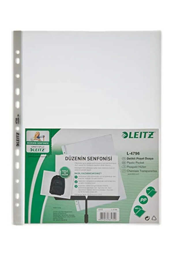 Leitz A4 Delikli Poşet Dosya 100