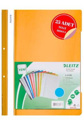 Leitz Turuncu Telli Dosya 25 Li Paket - 1