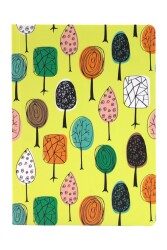 Kırtasiye Ofisi 128 Yaprak Çizgili Zemin Renkli Defter Ağaçlar 15 x 21 cm - Kırtasiye Ofisi