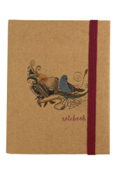 Liz Kf123 Kraft Sert Kapak 96 Yaprak Kareli Lastikli Defter - Liz