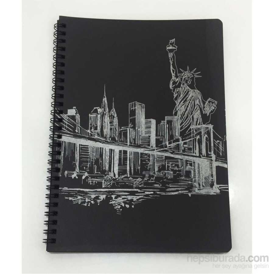 Liz Siyah Defter Spiralli 17 X 24 Cm 