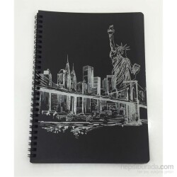 Liz Siyah Defter Spiralli 17 x 24 cm - Liz