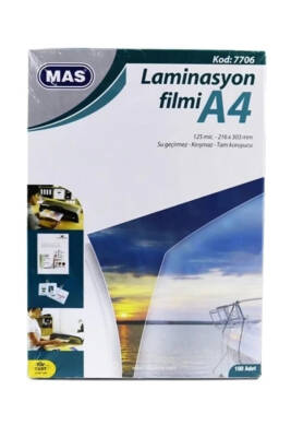 Mas A4 125 Mic Polyester Kaplama Malzemesi 100'lü - 1