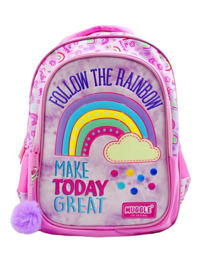 Muggle Mu-6696 Soft Rainbow Pembe Okul Çantası
