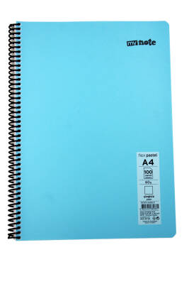 Mynote Flex A4 100 Yaprak Çizgisiz Spiralli Plastik Pastel Kapak Defter - 10