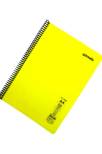 Mynote Flex A4 120 Yaprak Kareli Spiralli Plastik Neon Kapak Defter - 20