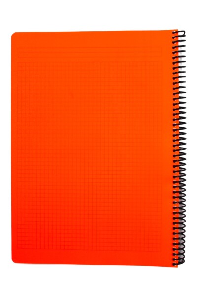 Mynote Flex A4 120 Yaprak Kareli Spiralli Plastik Neon Kapak Defter - 10