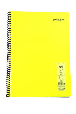 Mynote Flex A4 60 Yaprak Çizgili Spiralli Plastik Neon Kapak Defter - 10