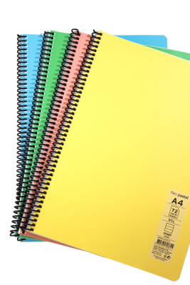 Mynote Flex A4 72 Yaprak Çizgili Spiralli Plastik Kapak Defter Pastel - 12