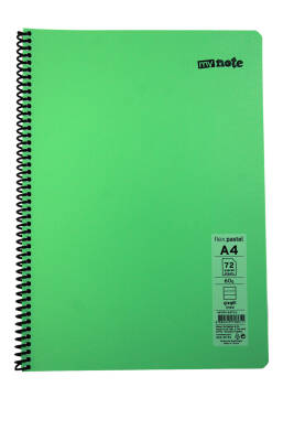 Mynote Flex A4 72 Yaprak Çizgili Spiralli Plastik Kapak Defter Pastel - 1