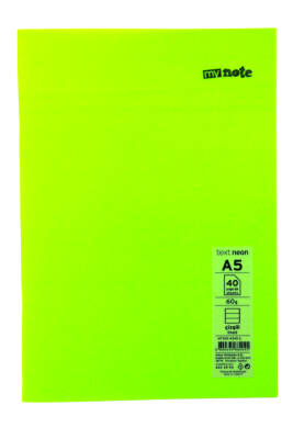 Mynote Text A5 40 Yaprak Çizgili Plastik Neon Kapaklı Defter - 1