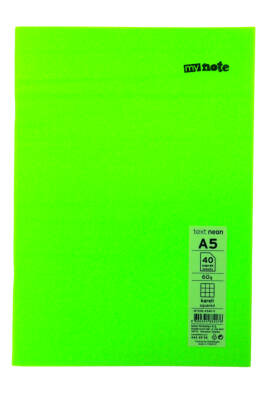 Mynote Text A5 40 Yaprak Kareli Plastik Neon Kapaklı Defter - 1