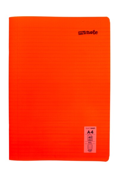 Mynote Text Neon A4 40 Yaprak Çizgili Plastik Kapak Defter - 1