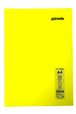 Mynote Text Neon A4 40 Yaprak Kareli Plastik Kapak Defter - 7