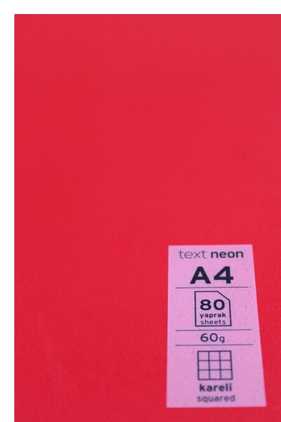 Mynote Text Neon A4 80 Yaprak Kareli Plastik Kapak Defter - 15