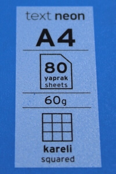 Mynote Text Neon A4 80 Yaprak Kareli Plastik Kapak Defter - 11